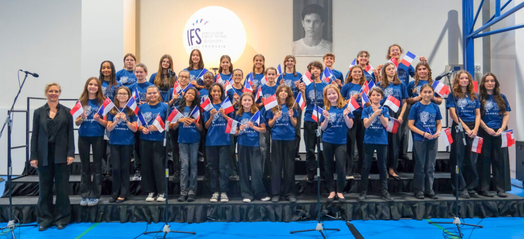 IFS Choir sings for President Marcon