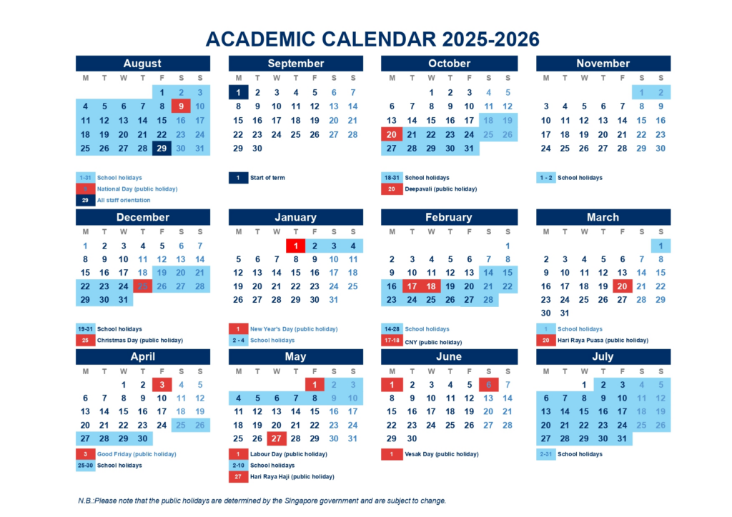 Academic Calendar 2025 2026
