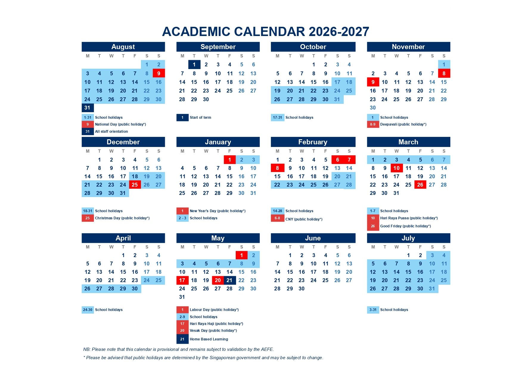 2026 2027 Calendar English